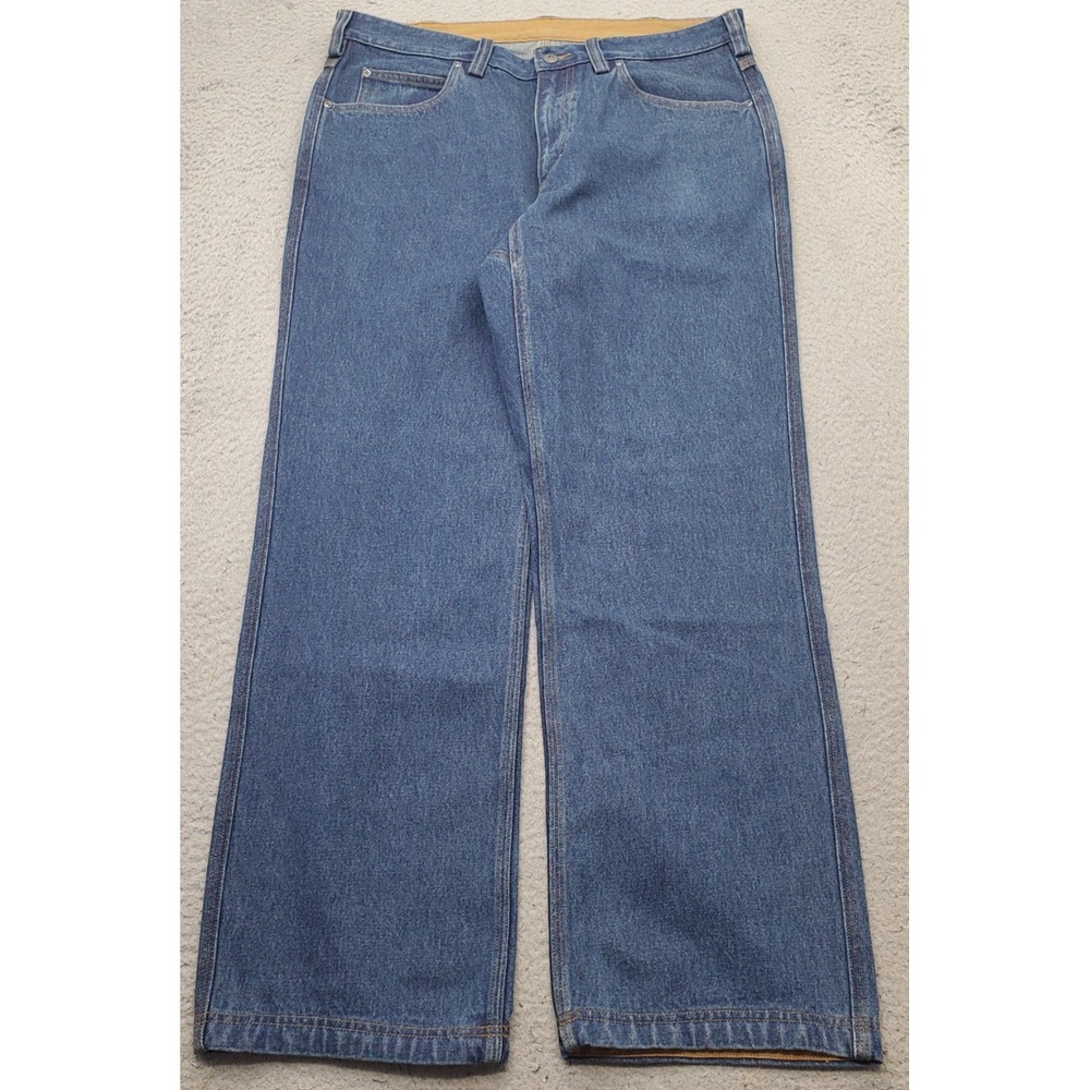 Duluth Trading Jeans Mens 37x32 Blue Denim Medium Wash Straight Leg Streetwear